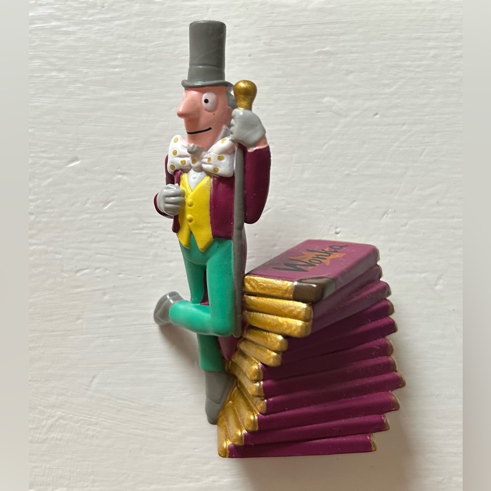Willy Wonka Figurine with Candied Book Stack - Multi Color